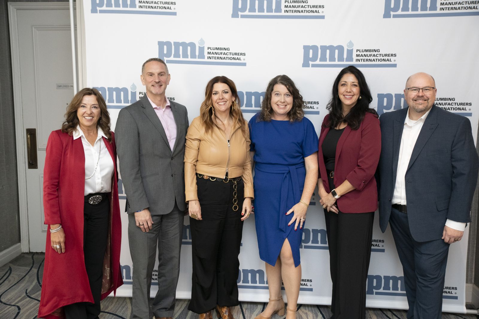 elinda Wise, Neoperl; Shawn Oldenhoff, Kohler; Shelley Paxton; Erin Beyer, Delta Faucet Company; Carmen Fiordirosa, Gerber; and Bob Downie, Duravit America