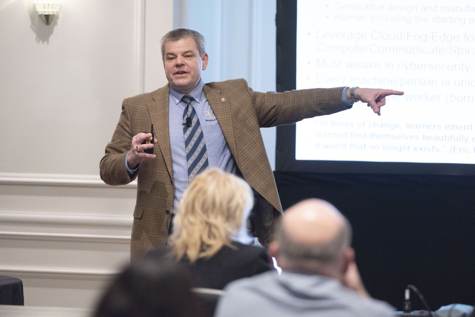 Thomas Kurfess addresses audience at conference