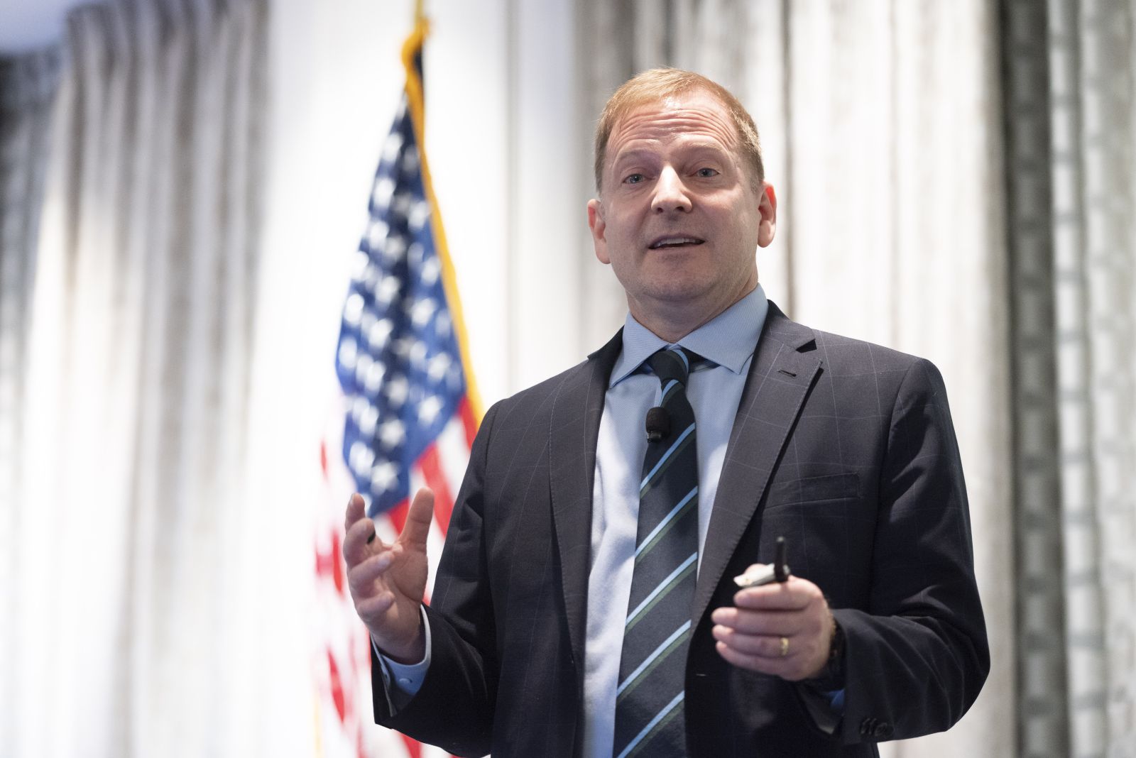 Brooks Allen addresses audience