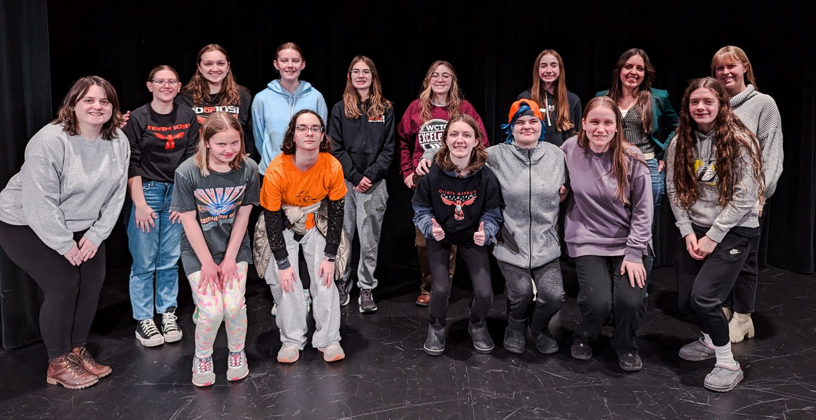group of young women in STEM program
